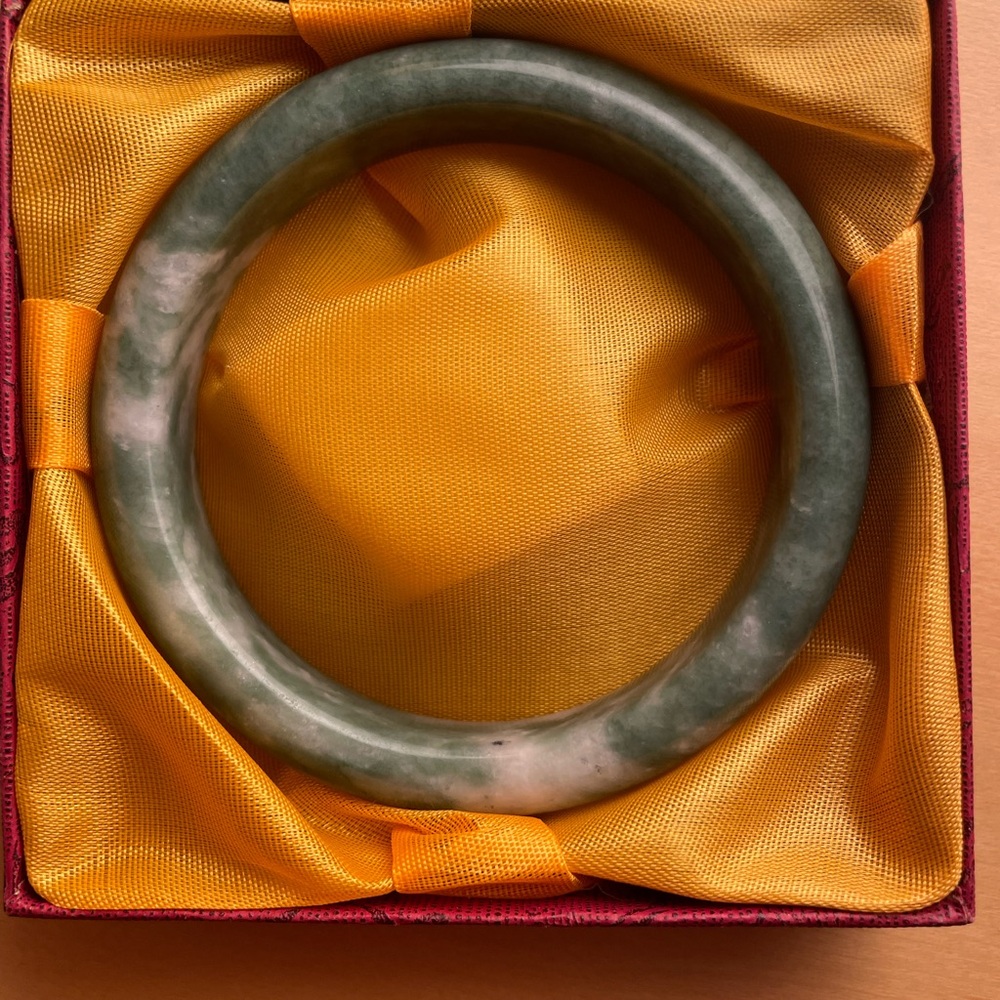 Green Jade Bangle Bracelet
